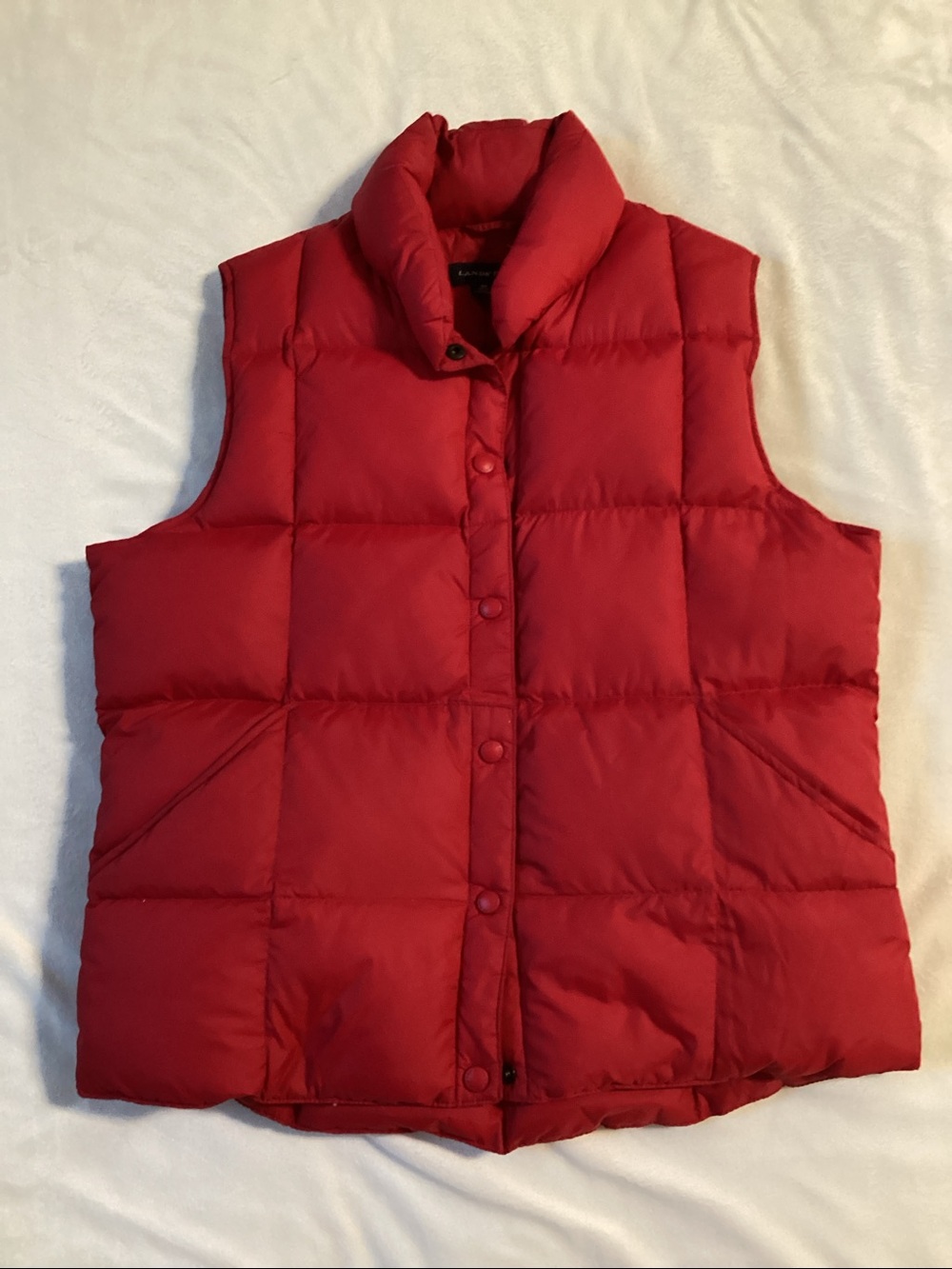 Lands’ End, Red, Down, Puffer, Vest Sz M